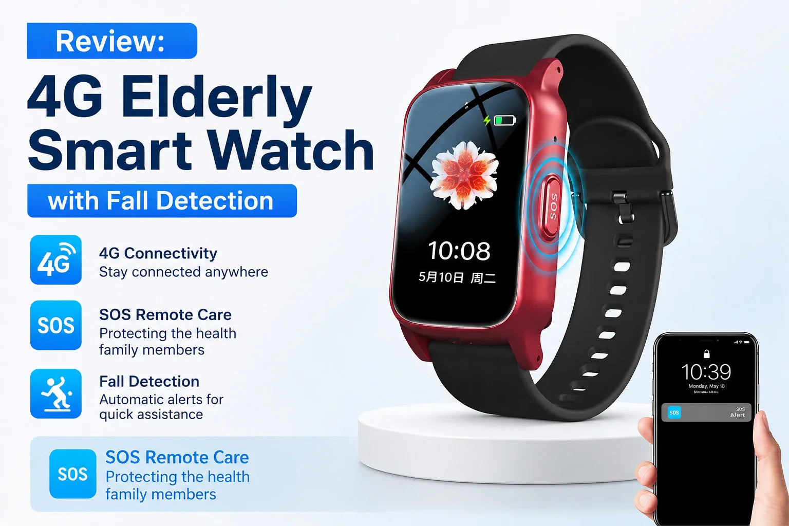 Review: 4G Elderly Smart Watch with GPS & Fall Detection