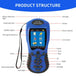 Noyafa NF-198 GPS Land Survey Meter with labeled parts on a white background