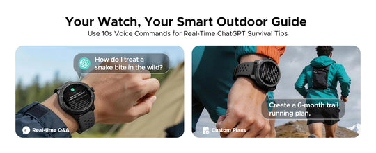 DOOGEE M1 Pro GPS smartwatch with voice assisted outdoor guidance for real time survival questions and custom trail running plans