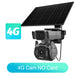 GPS 4G outdoor solar surveillance camera with dual camera lenses, large solar panel, and PTZ security housing, shown with a 4G Cam No Card label