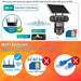 GPS solar outdoor camera compatibility infographic showing 2.4 GHz WiFi, SD card slot, and no support for SIM cards, 3G, 4G, 5G, or wired Ethernet