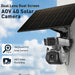 GPS outdoor solar security camera with dual lenses, 12x zoom PTZ, wall mount, large solar panel, and 24 7 video recording in daylight.