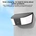 GPS solar camera wall light mounted on a wall, featuring a curved solar panel, integrated security camera, and bright white outdoor light housing