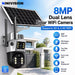 GPS NINIVISION solar powered outdoor PTZ security camera with dual lenses and panel supports 5G and 2.4G WiFi motion detection two way audio and remote access