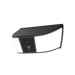 GPS outdoor solar wall light with built in security camera, black solar panel top, wide white LED panels, and motion sensor for home protection