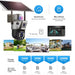GPS solar outdoor security camera with solar panel, cloud service, TF card slot, and micro SD storage options from 16GB to 128GB with recording time chart