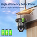 GPS outdoor solar security camera with multiple lenses, high efficiency solar panel, built in battery, and wireless surveillance design mounted on a wall outdoors